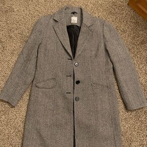 Black and white pea coat